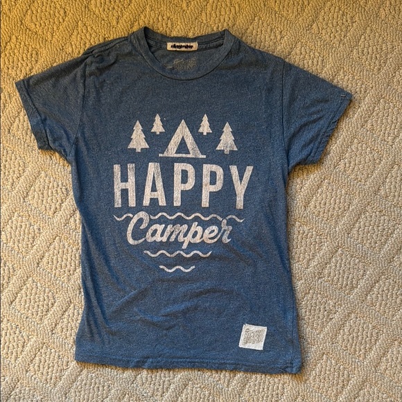 Original Retro Brand Blue Short Sleeve Happy Camper Tee - Picture 1 of 3